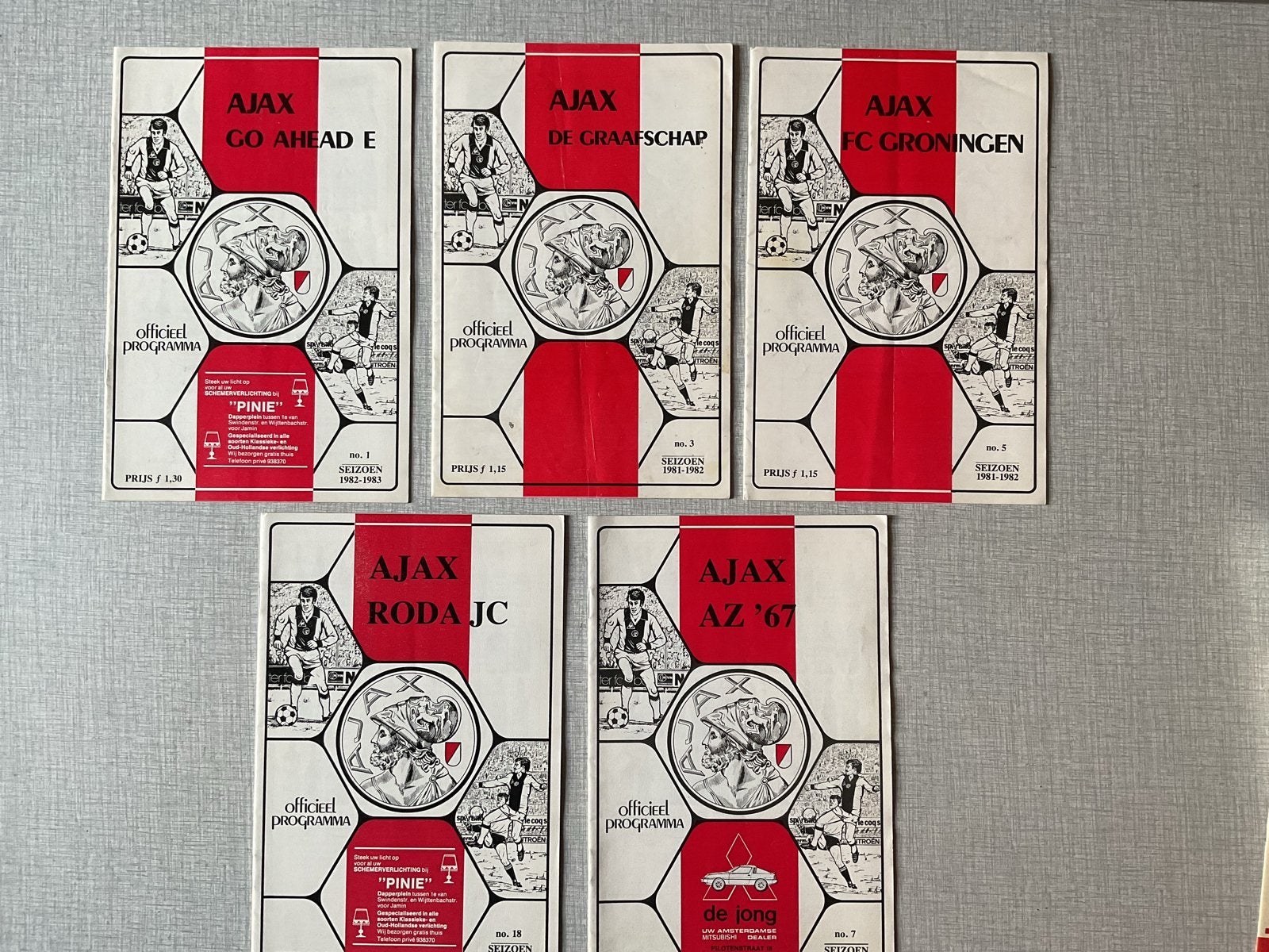 Ajax wedstrijdprogramma's en supportersclub bladen, Ophalen, Gebruikt, Ajax, Boek of Tijdschrift