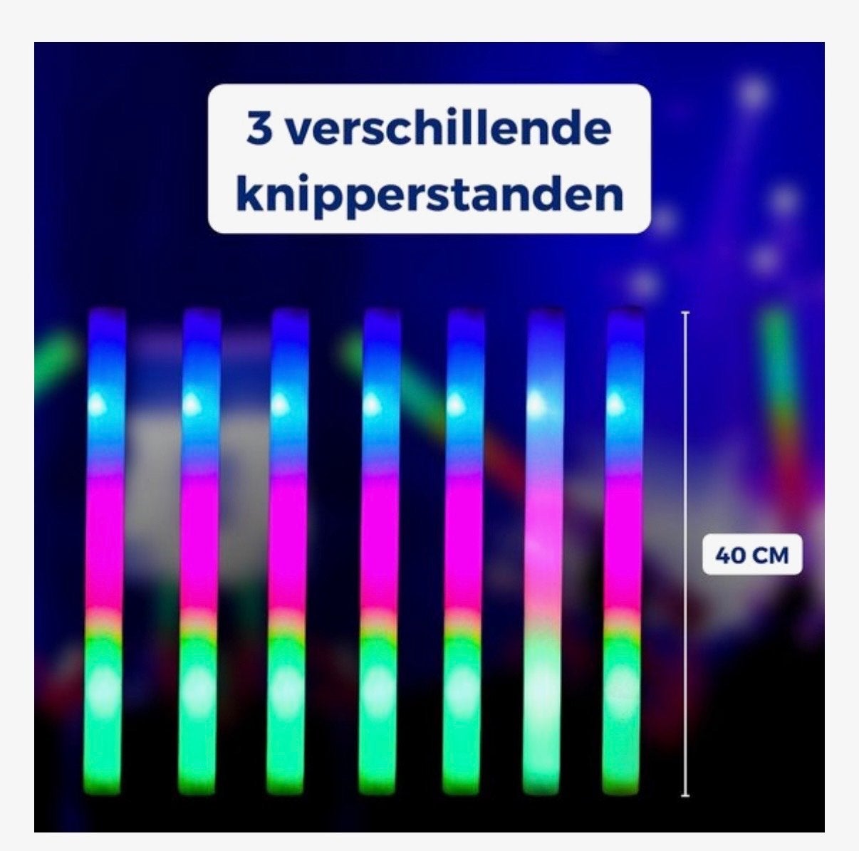 LED Foam Sticks - 3 Knipperstanden - 40 CM licht staaf, Hobby en Vrije tijd, Feestartikelen, Ophalen of Verzenden, Nieuw, Feestartikel