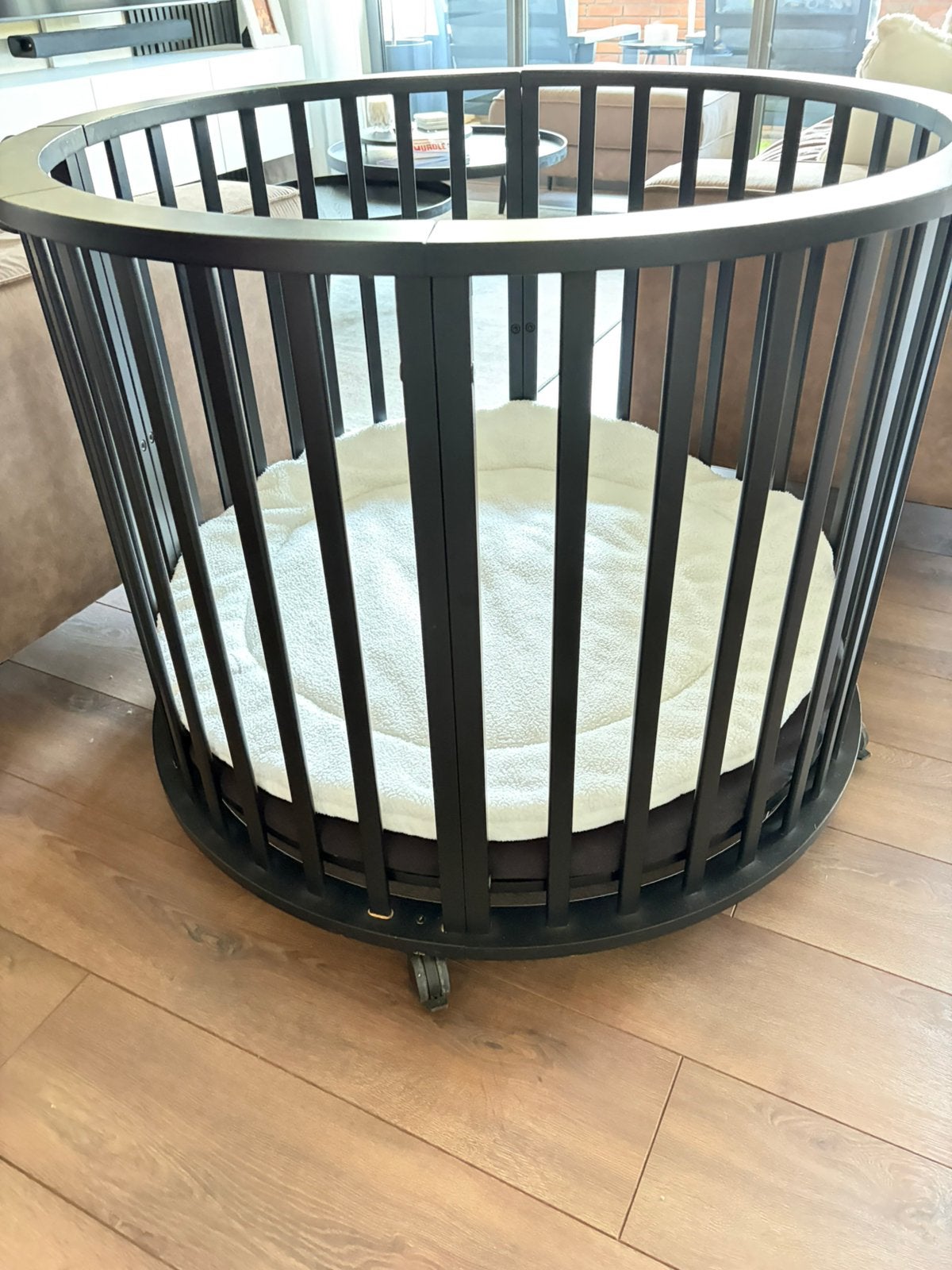 Ronde box zwart, Kinderen en Baby's, Ophalen, Zo goed als nieuw, Rond, Boxkleed