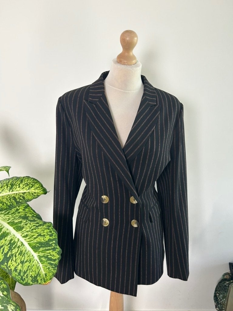 King Louie maat 44 Retro gestreepte blazer colbert 3633, Kleding | Dames, Maat 42/44 (L), Ophalen of Verzenden, Zo goed als nieuw