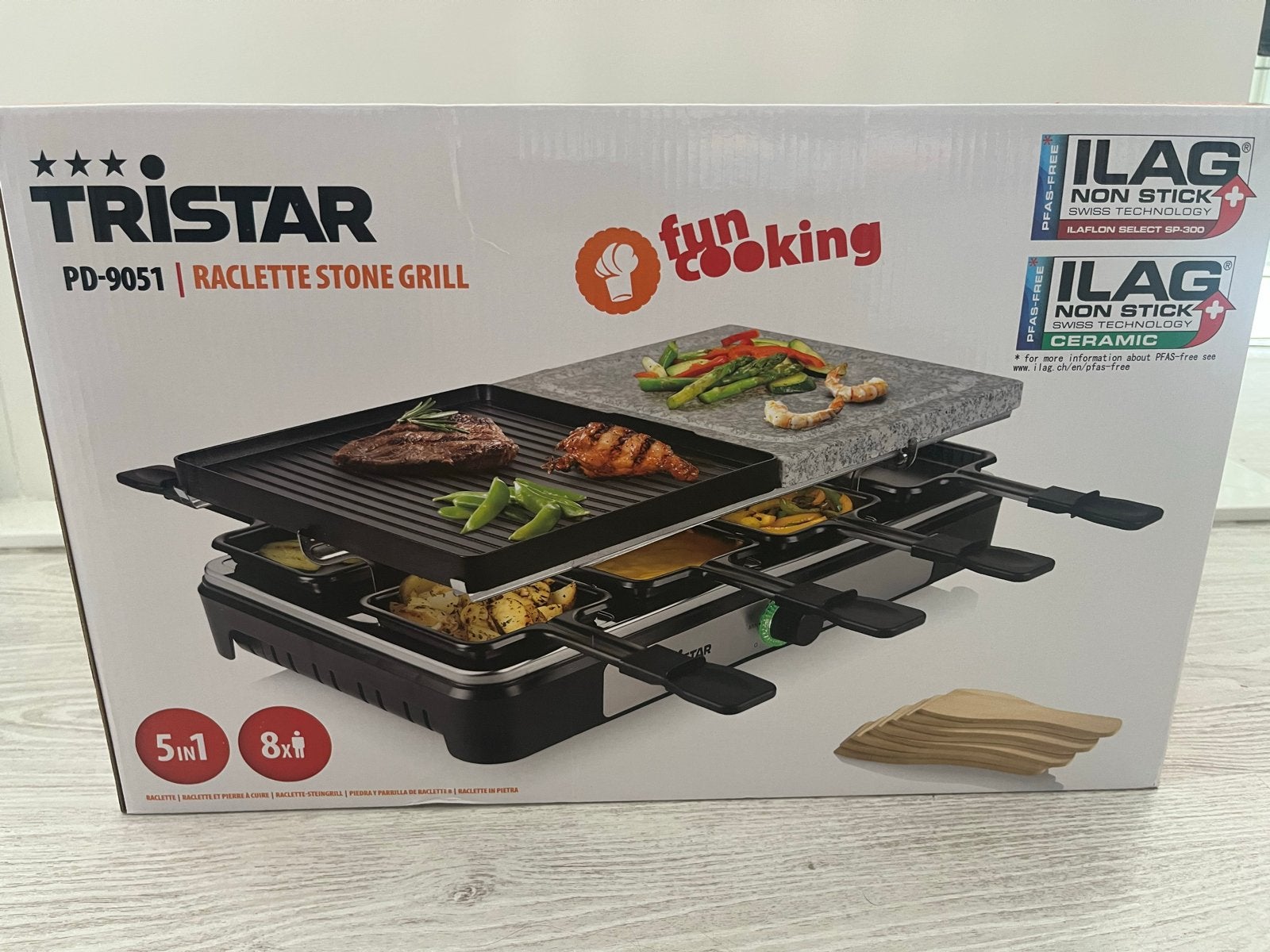 Tristar PD-9051 Raclette Stone Grill - 5-in-1 Fun Cooking, Ophalen of Verzenden, Nieuw