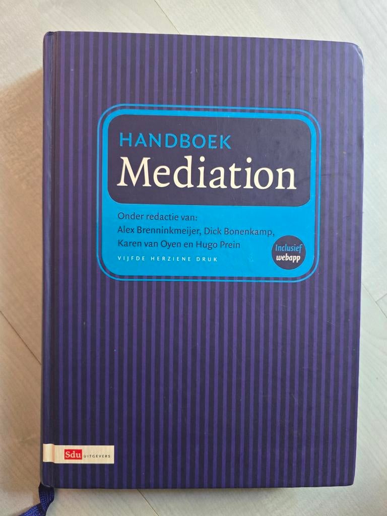 Handboek Mediation - Vijfde Herzien Druk (Inclusief webapp), Boeken, Studieboeken en Cursussen, Zo goed als nieuw, Alex Brenninkmeijer, Dick Bonenkamp, Karen van Oyen, Hugo Prein