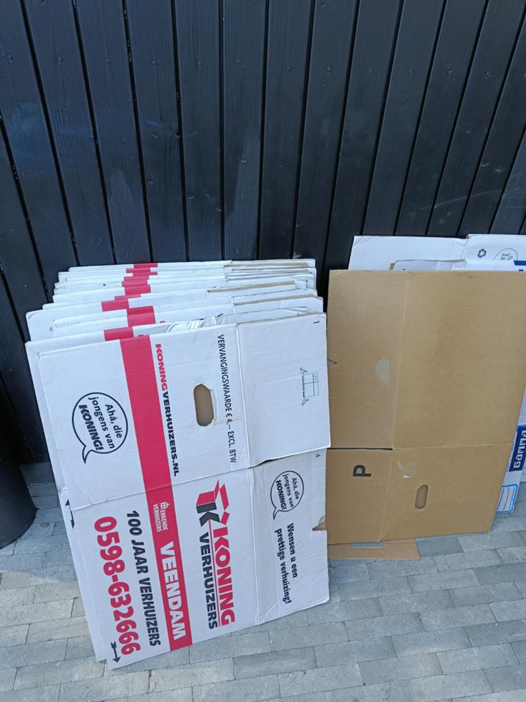 12 Verhuisdozen, Ophalen, 50 tot 75 cm, Minder dan 40 cm, 35 tot 50 cm