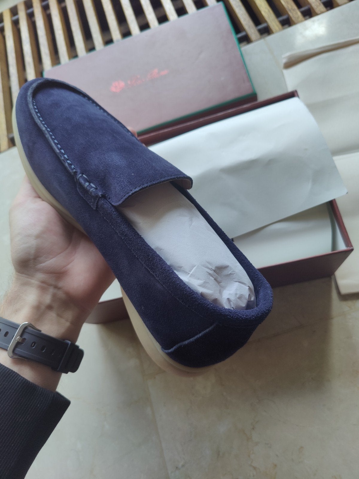 Loro Piana Summer Walk 44 Loafers Blauw - Nieuw in doos, Kleding | Heren, Loafers, Blauw, Nieuw, Ophalen of Verzenden