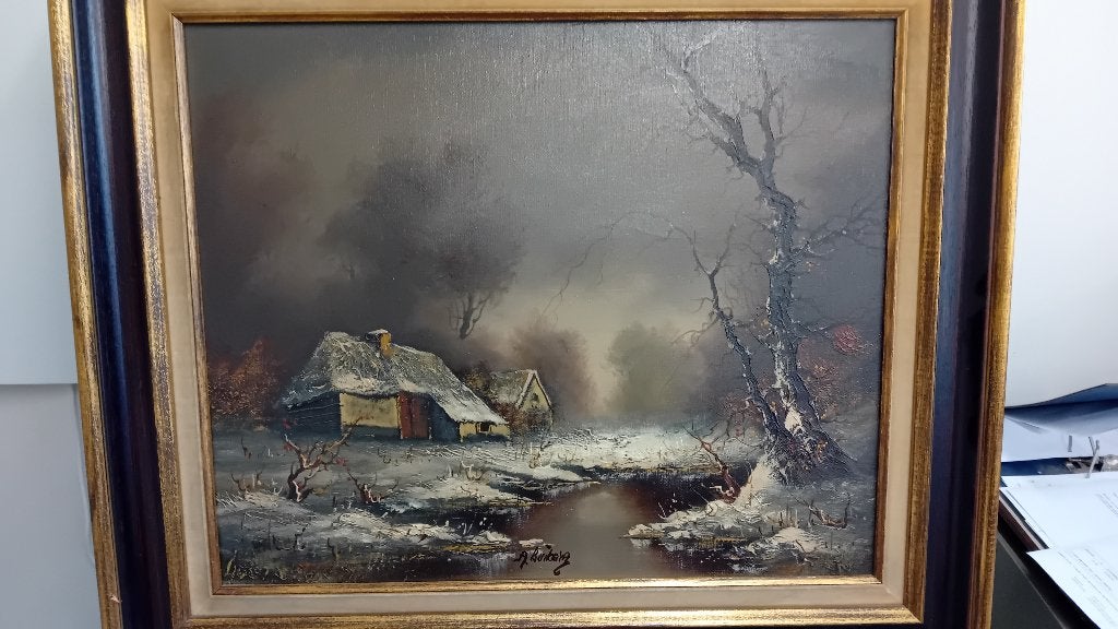 Schilderij Albert Buikema, Doek, Ophalen of Verzenden, Landschap, Olieverf