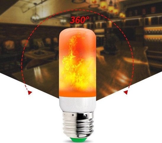 Klein model led vuurlamp (met net echt vuur), Ophalen of Verzenden, Zo goed als nieuw, E27 (groot), Led-lamp