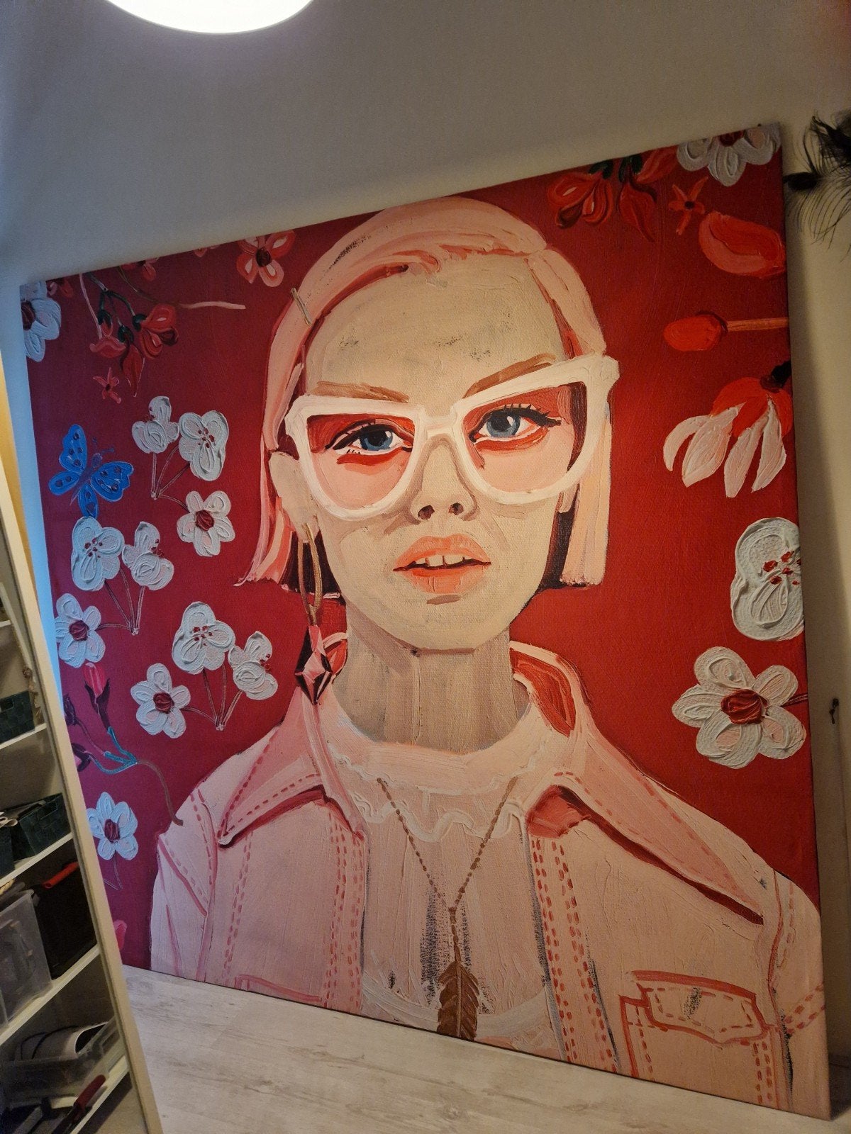 groot doek van Jill Button 220x220, Antiek en Kunst, Ophalen