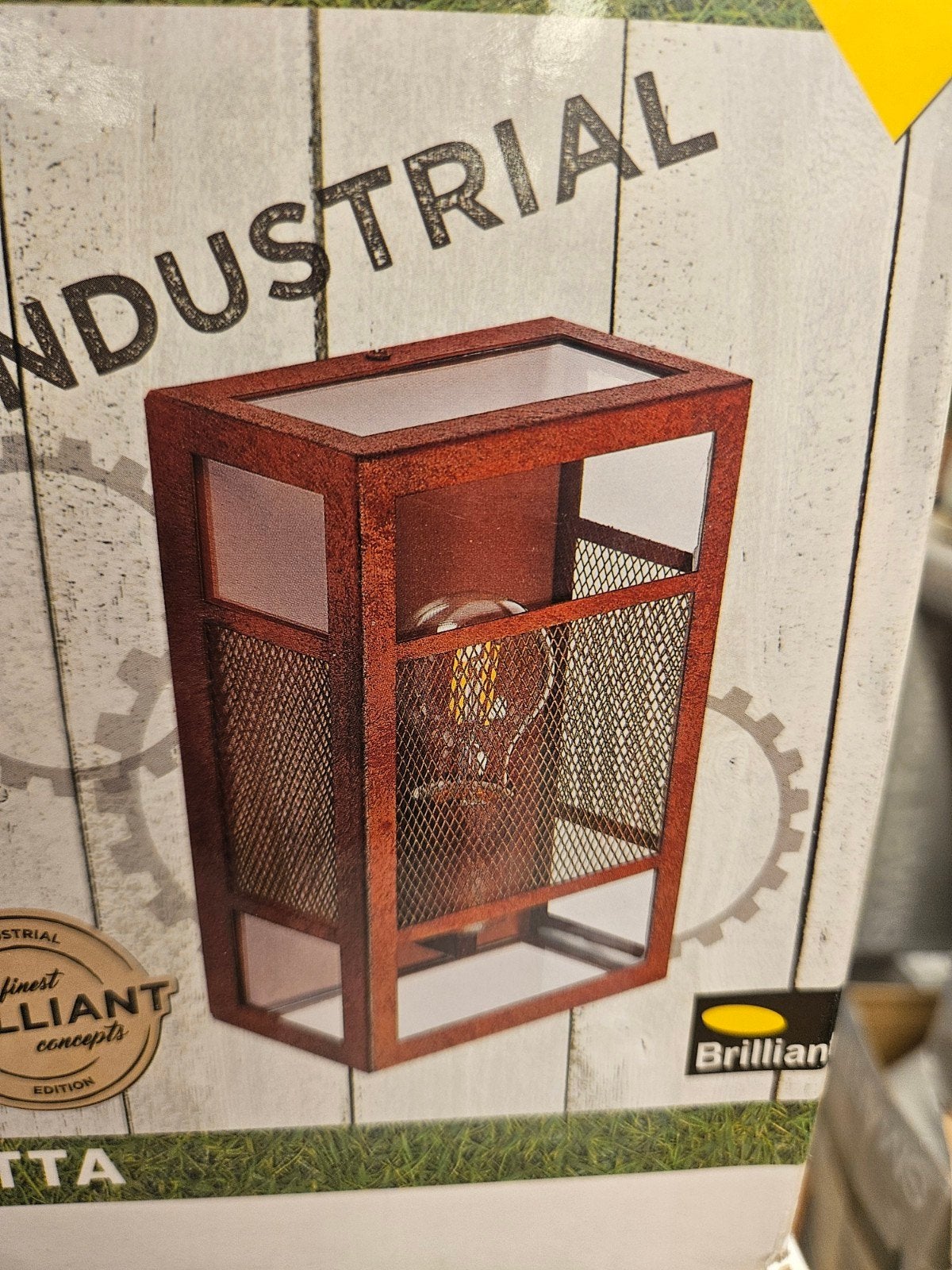 Brilliant Aosta Industriële Buitenwandlamp - Roestkleurig, Bruin, Geschikt voor buiten, Nieuw, Buitenlamp