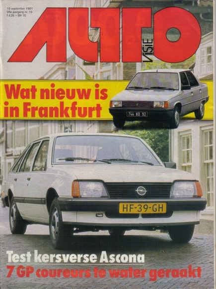 Autovisie 19 1981 : Opel Ascona 1.6 S - Talbot Samba - Saab, Ophalen of Verzenden, Gelezen, Algemeen