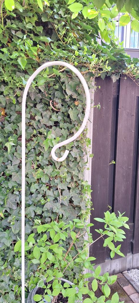 Witte plantenhanger of Lantaarn haak 1.76 hoog, Ophalen