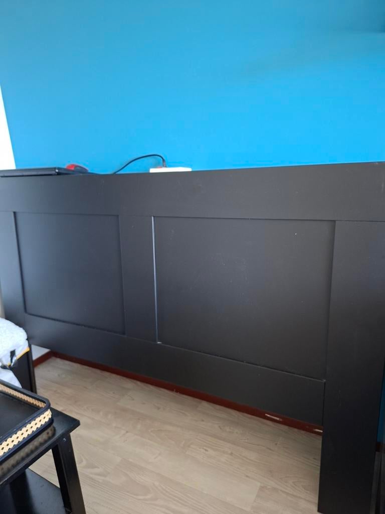Donkerbruin van ikea achterwand bed 160cm, Ophalen of Verzenden