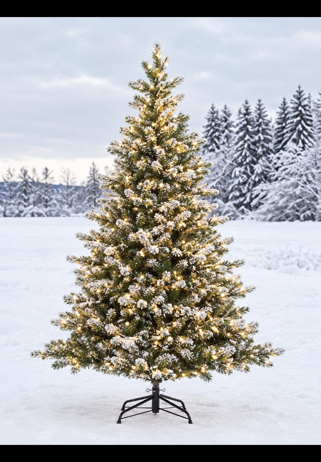 Kerstboom met sneeuw en verlichting 550 lampjes, Ophalen, Zo goed als nieuw