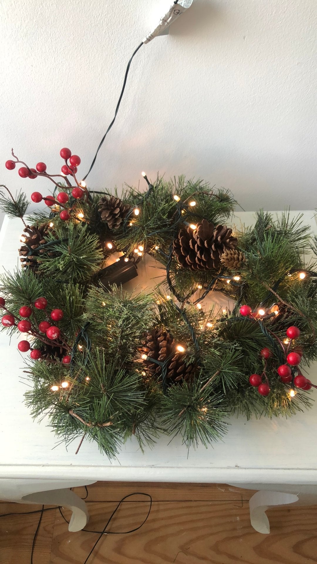 Kerst krans met lichtjes, Diversen, Ophalen of Verzenden, Zo goed als nieuw