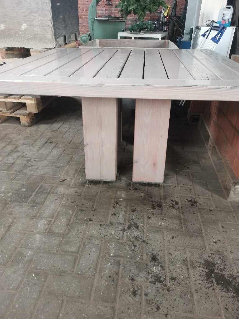 Tuintafel, Tuin en Terras, Ophalen, Gebruikt, Rechthoekig, Hout