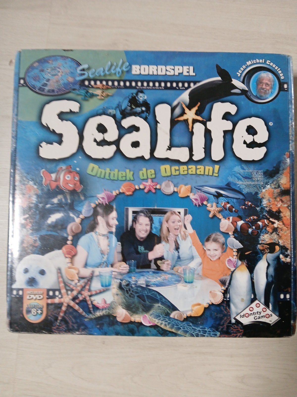 Sealife Bordspel: Ontdek de Oceaan! (met DVD), Drie of vier spelers, Ophalen of Verzenden, Nieuw, Identity Games
