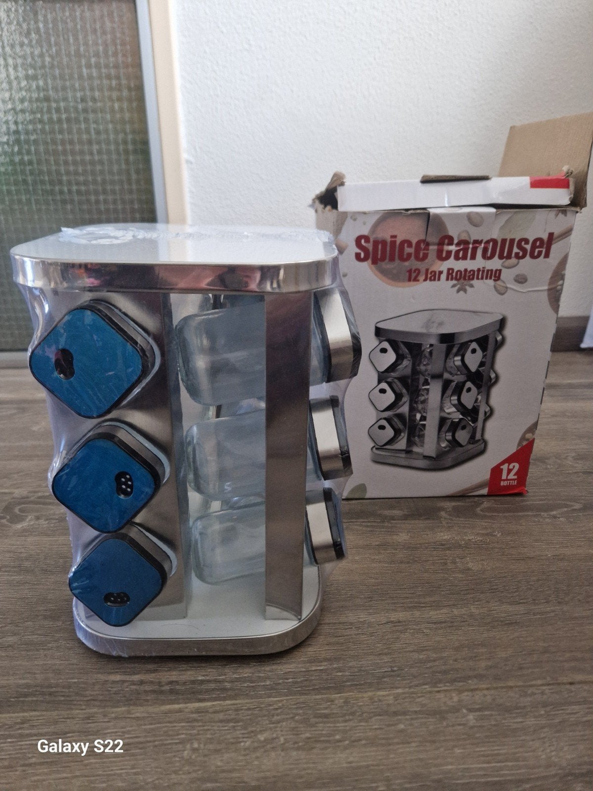 Spice Carousel - Draaibaar kruidenrek met 12 potjes, Ophalen, Overige typen, Metaal, Nieuw