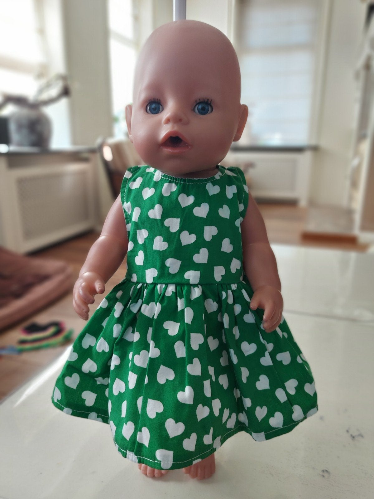 Leuke hartjes zwierjurk baby born pop 43cm, Kinderen en Baby's, Speelgoed | Poppen, Ophalen of Verzenden, Nieuw, Babypop