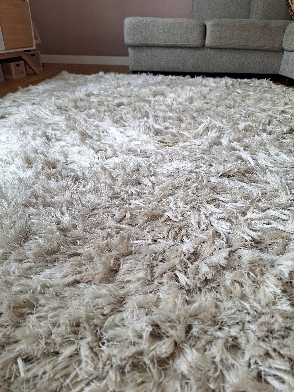 Wit hoogpolig vloerkleed 170x240 cm (Amelie White), Ophalen, Wit, 150 tot 200 cm, 200 cm of meer