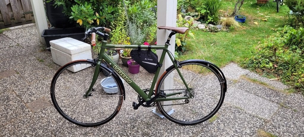 Klassieke URBN racefiets met campagnolo naaf & echt leer, Fietsen en Brommers, Fietsen | Racefietsen, Gebruikt, Staal, Velgrem