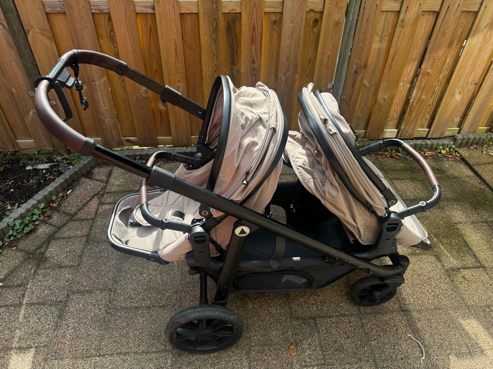 Topmark Duo Kinderwagen - Beige, Duowagen, Zo goed als nieuw, Combiwagen, Ophalen