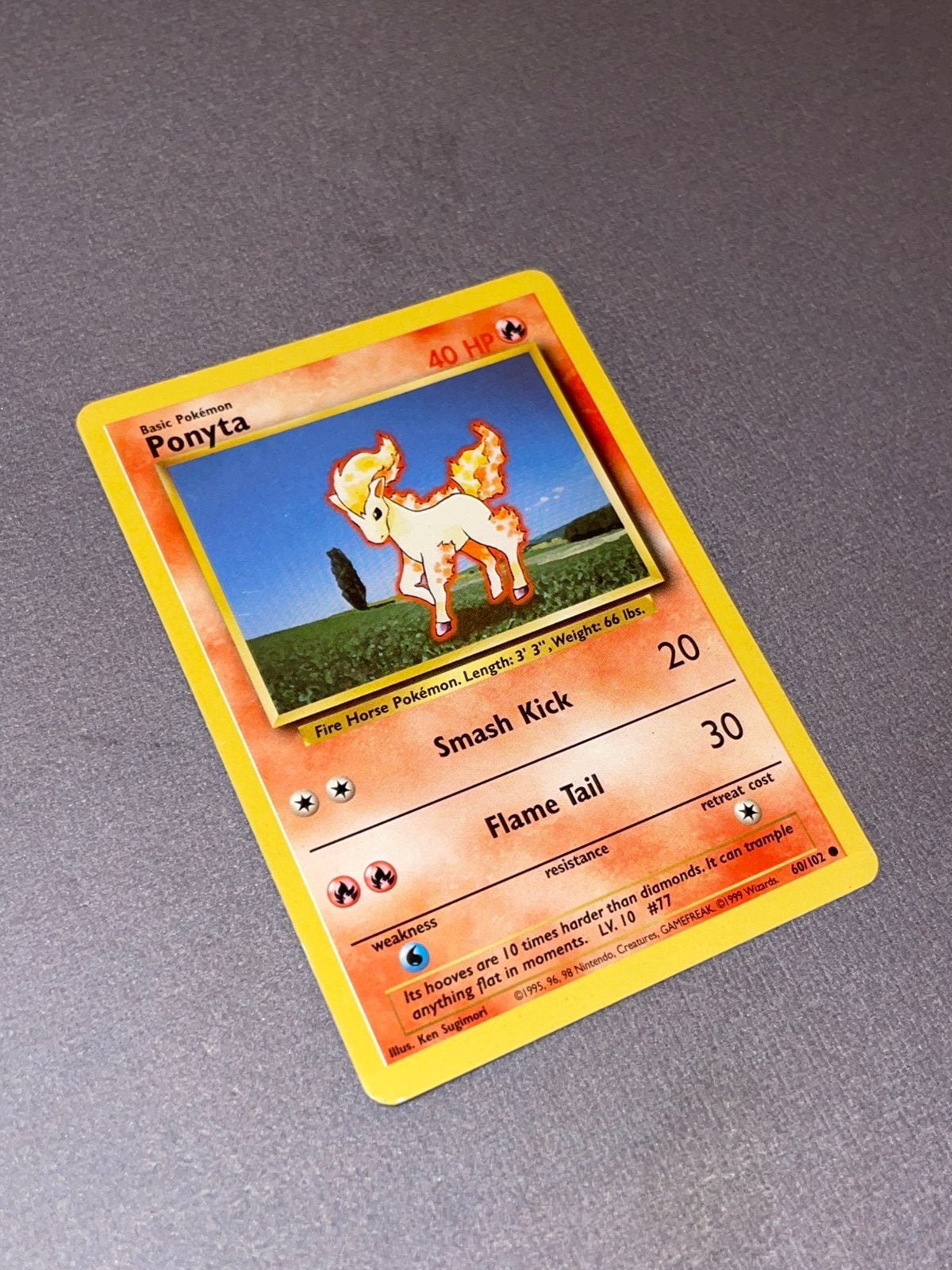 Pokemon - Ponyta Base Set 60/102, Ophalen of Verzenden, Zo goed als nieuw, Losse kaart