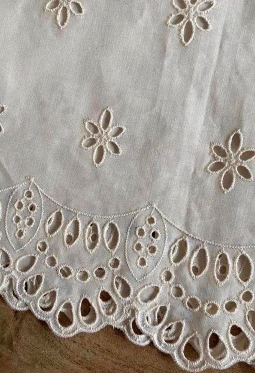 7,5 meter broderie, Overige kleuren, Ophalen of Verzenden, 30 tot 120 cm, Katoen