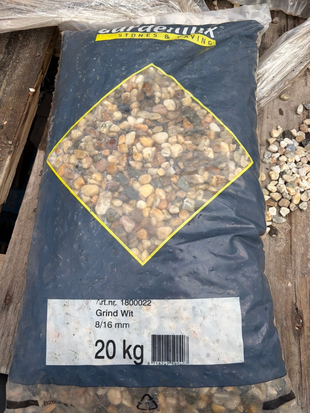 Grind wit 8/16 mm 5,- per zak, Tuin en Terras, Grind, Keien en Split, Ophalen, Zo goed als nieuw, Wit