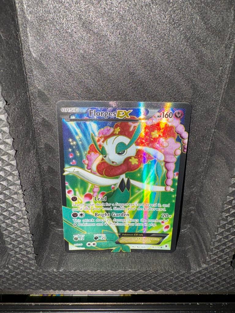Florges EX Pokémon kaart NM voorkant exl achterkant, Ophalen of Verzenden, Gebruikt, Losse kaart, Foil