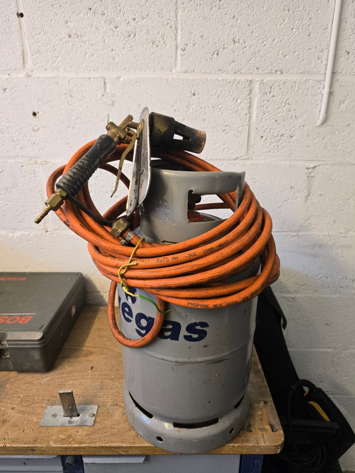 Gasbrander met propaanfles en slang - Gebruikt, Ophalen, Gebruikt, Overige typen