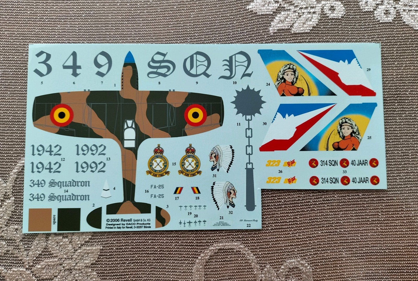 F-16AM decals , schaal 1/72, 1:72 tot 1:144, Revell, Ophalen of Verzenden, Zo goed als nieuw