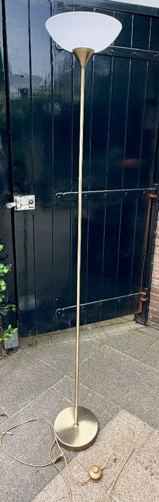 3 vloerlampen zwart, zilver en brons, Ophalen, Gebruikt, Metaal, 150 tot 200 cm