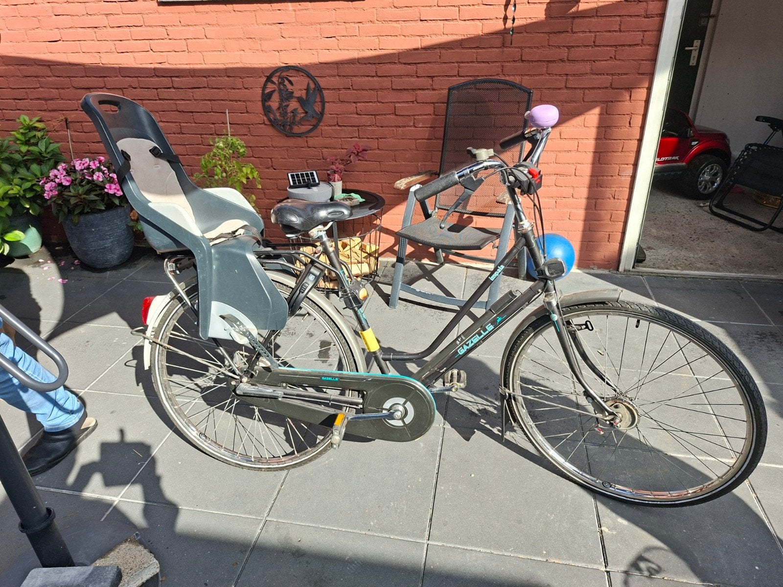 Gazelle damesfiets met kinderzitje, Ophalen, Gebruikt, Versnellingen, 50 tot 53 cm