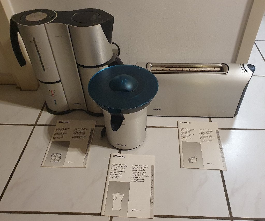 Siemens koffiezetapparaat, vruchtenpers en broodrooster., Ophalen, Zilver, Metaal, Overige typen