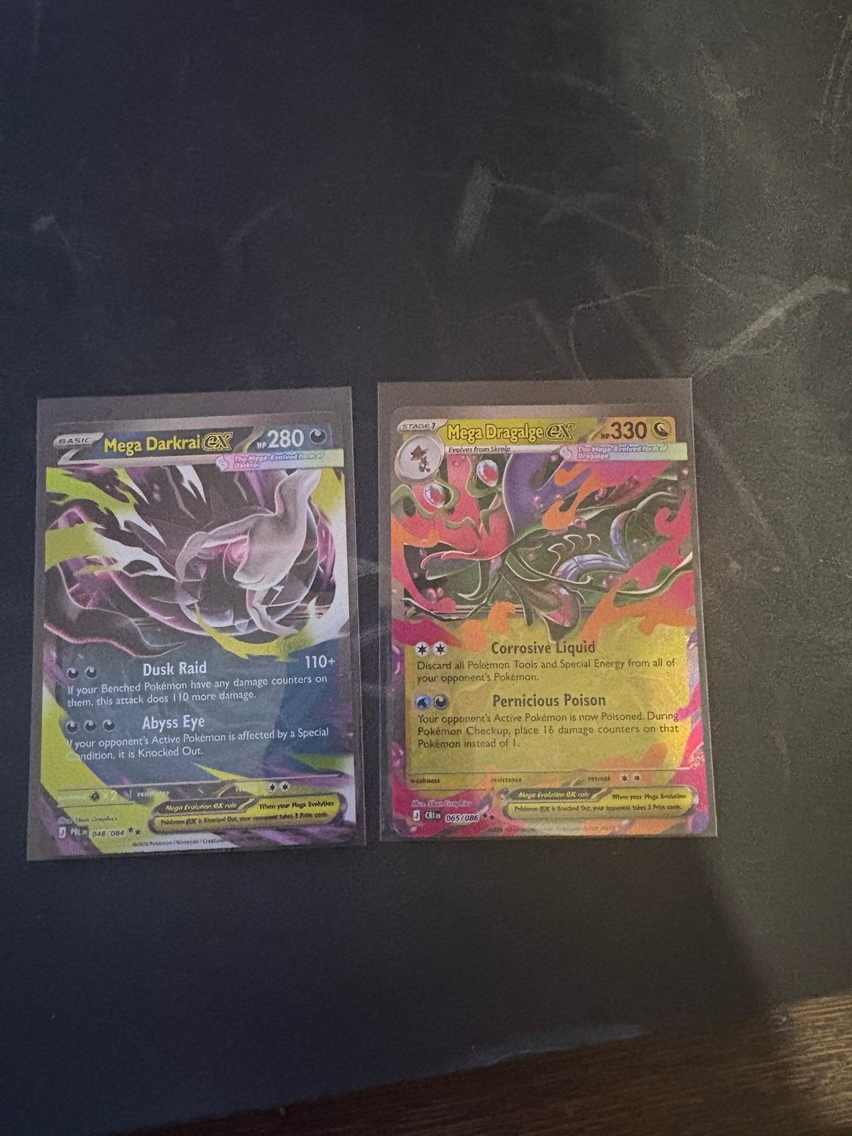 Mega Darkrai EX & Mega Dragalge EX Pokémon kaarten, Ophalen, Zo goed als nieuw, Meerdere kaarten
