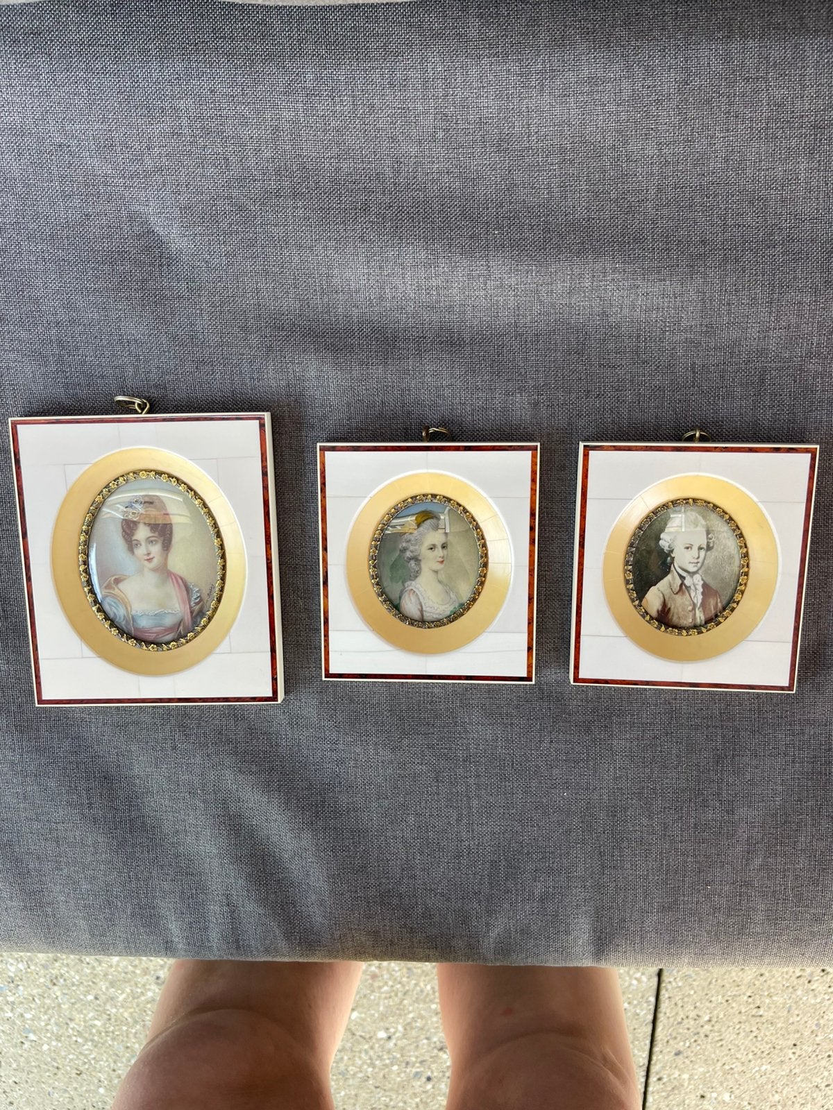 3 Antieke Portretminiaturen Mozart & Constanze Mlle Georges, Antiek en Kunst, Antiek | Wandborden en Tegels, Ophalen of Verzenden