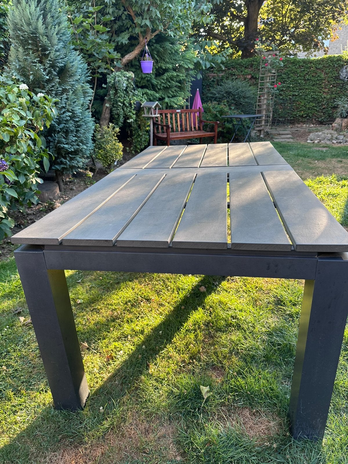 Buitentafel 1m x 2 m, Ophalen, Zo goed als nieuw, Rechthoekig, Aluminium