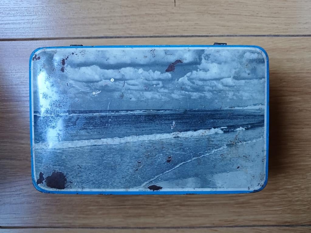 Jaren 50 blikje Bergen aan Zee, Ophalen of Verzenden, Gebruikt, Overige