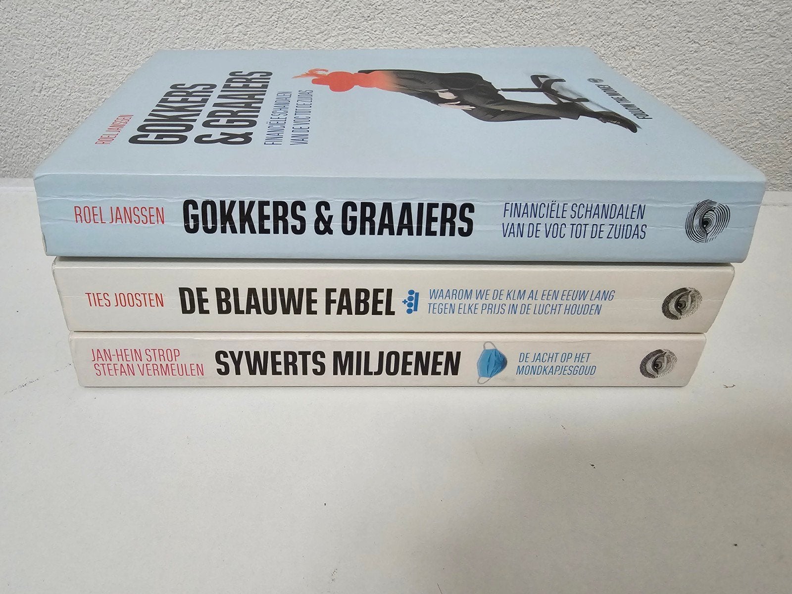 3 boeken Gokkers & Graaiers, De Blauwe Fabel, Sywerts Miljo, Ophalen of Verzenden, Gelezen, Roel Janssen, Ties Joosten, Jan-Hein Strop, Stefan Vermeulen