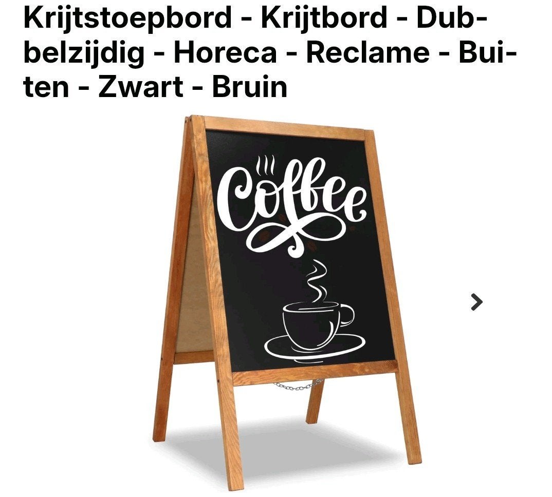 Krijtstoepbord Dubbelzijdig Zwart/Bruin Horeca Reclame, Ophalen of Verzenden, Nieuw, Reclamebord