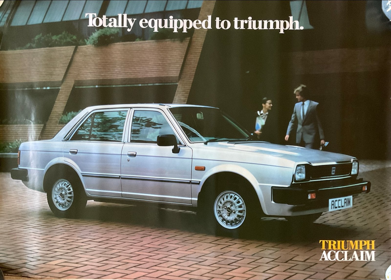 Vintage Triumph Acclaim Autoreclame Poster, Gebruikt, Rechthoekig Liggend, Ophalen of Verzenden, A1 t/m A3