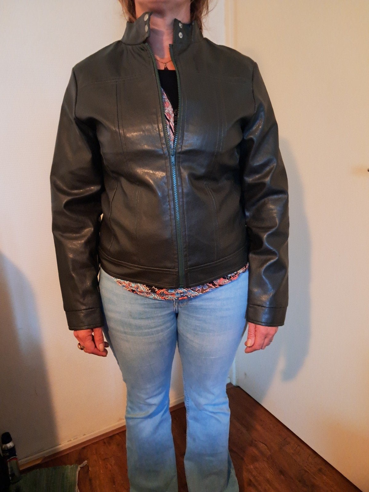 nette groene lederen jas van het merk susanne, Ophalen, Maat 48/50 (M), Groen, Nieuw