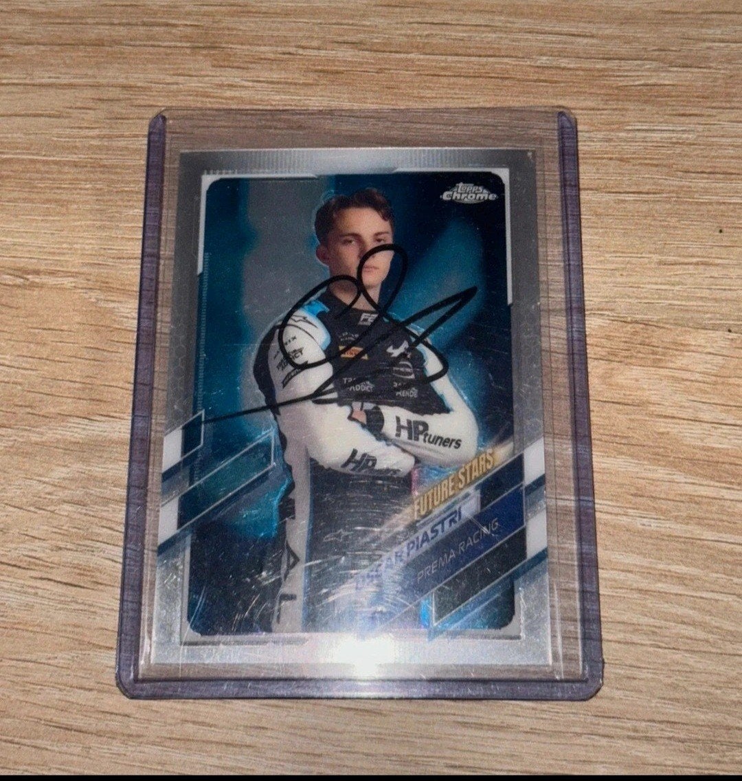 Oscar Piastri Topps Chrome F1 Gesigneerd + Foto Bewijs, Ophalen of Verzenden, Zo goed als nieuw, Formule 1