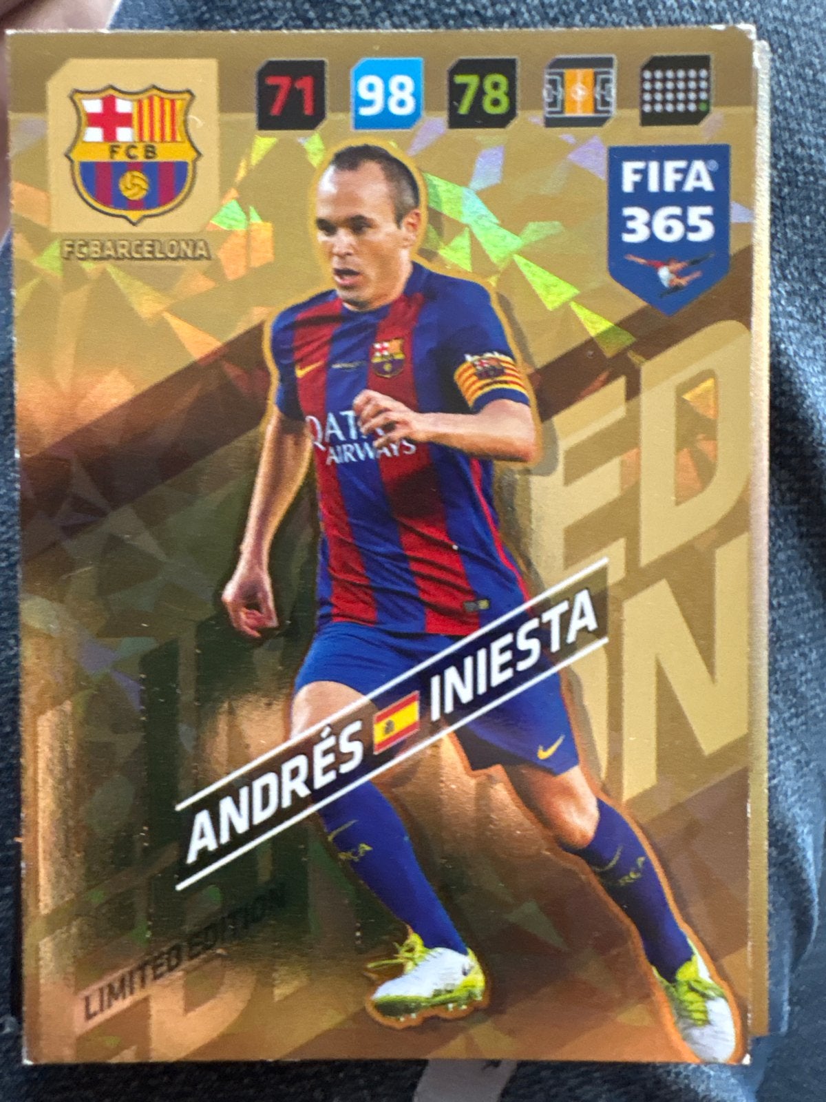 Andrés Iniesta FIFA 365 Limited Edition Voetbalkaart, Ophalen of Verzenden, Zo goed als nieuw, Buitenlandse clubs, Spelerskaart