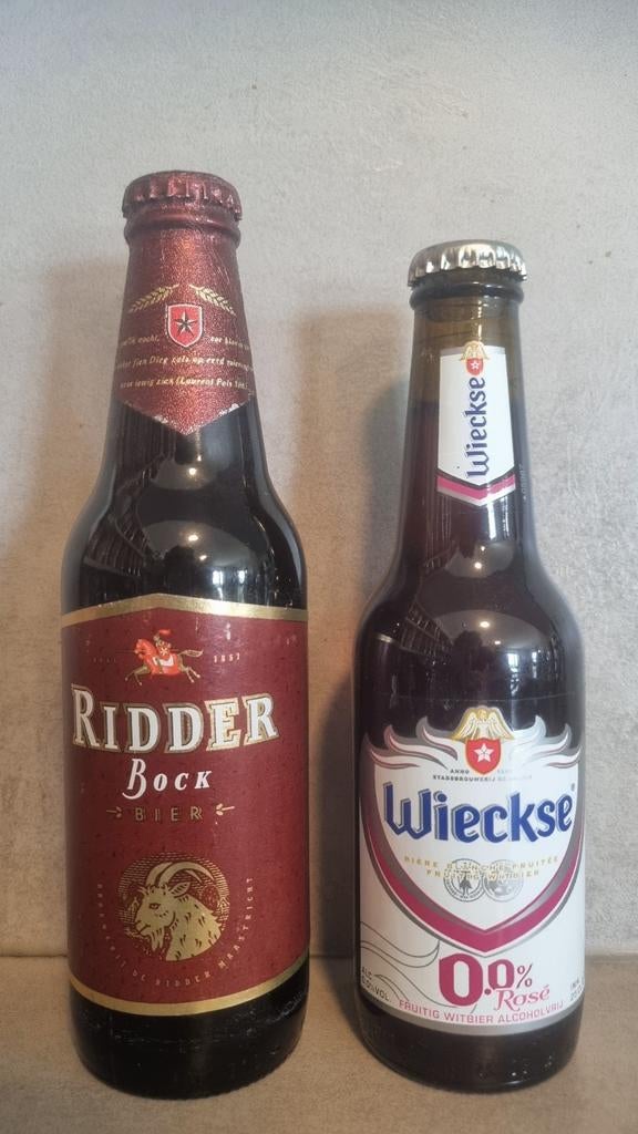 De Ridder, Maastricht: Bock '92 en Wieckse 0.0 Rosé '16, Verzamelen, Biermerken, Ophalen of Verzenden, Zo goed als nieuw, Glas of Glazen