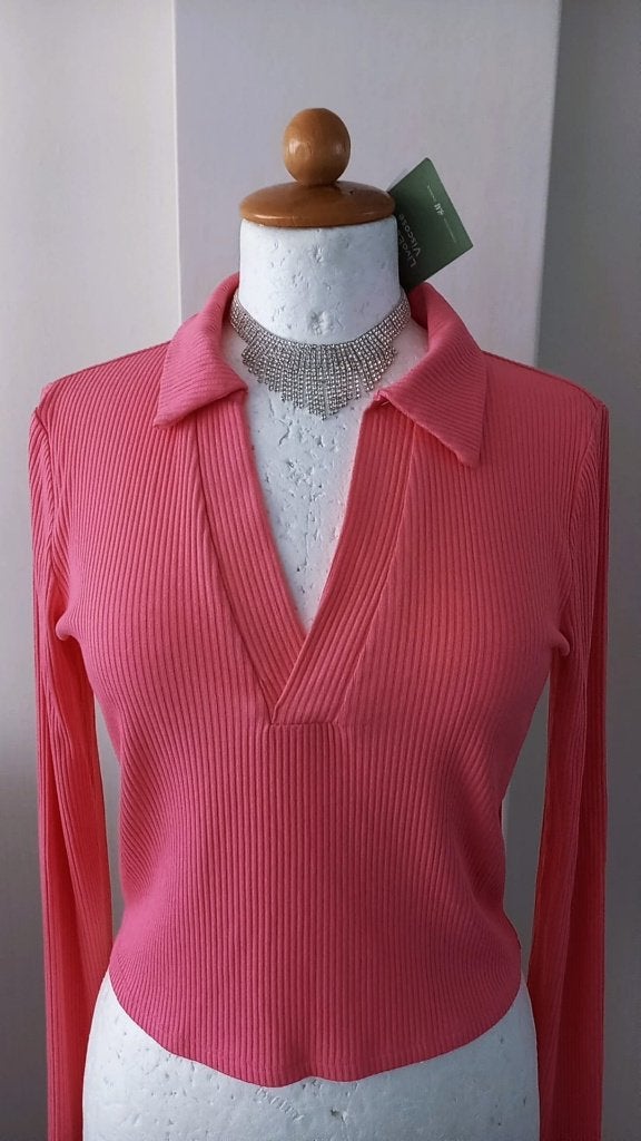 Roze top  lange mouw  Nieuw met kaartje, Maat 38/40 (M), H&M, Verzenden, Nieuw