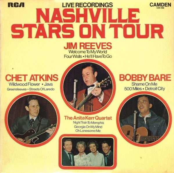 LP - Chet Atkins / Bobby Bare / Jim Reeves / The Anita Kerr, Gebruikt, Ophalen of Verzenden, 1970 - 1979, 12 inch
