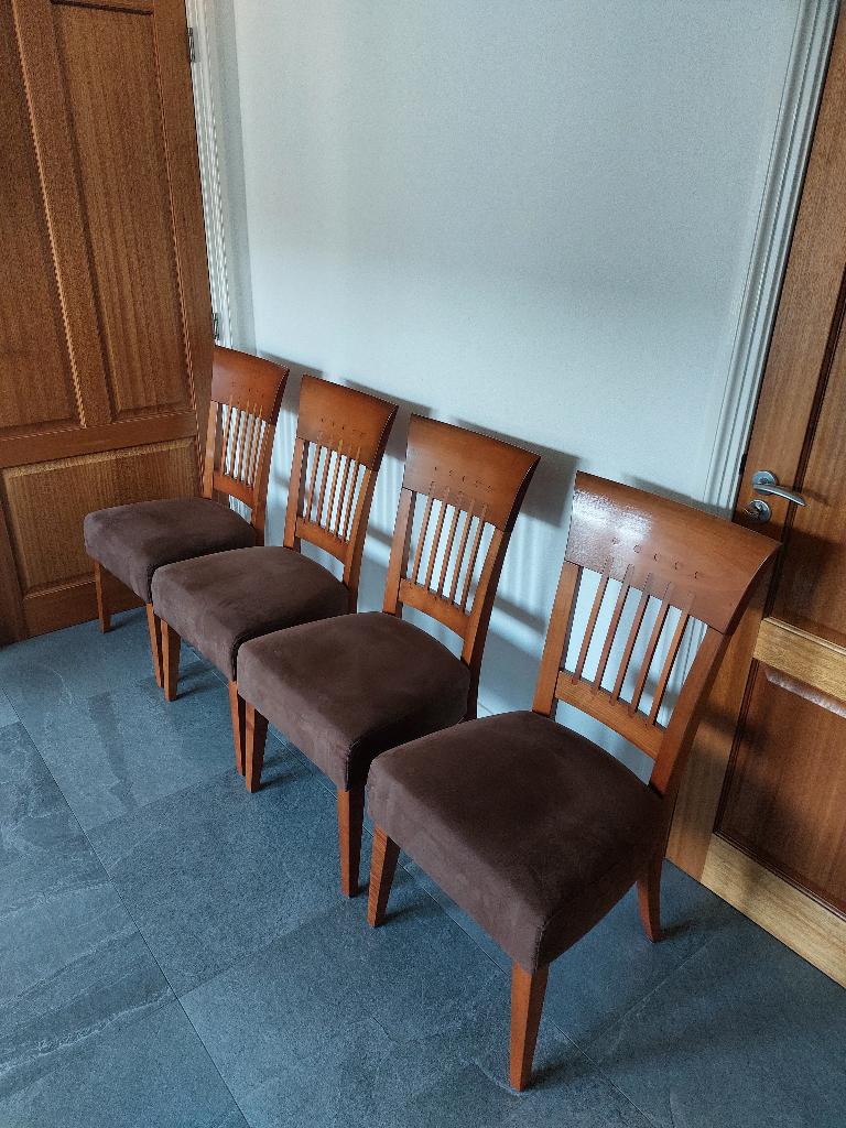 Eetkamerstoelen kersenhout, Ophalen, Gebruikt, Bruin, Vier