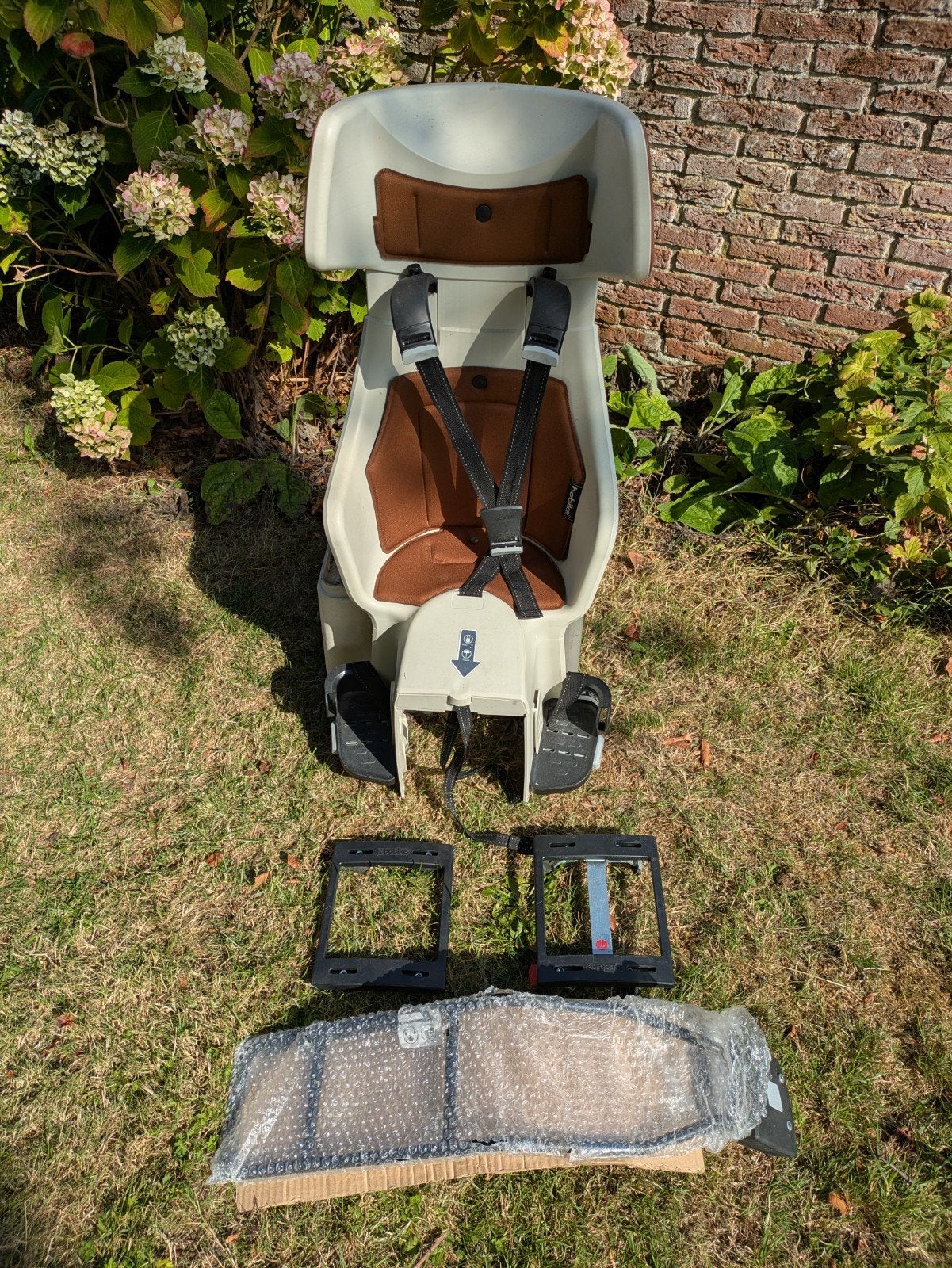 Bobike Exclusive Tour Achterzitje Crème Wit/Bruin, Ophalen, Achterzitje, Bobike, Gebruikt