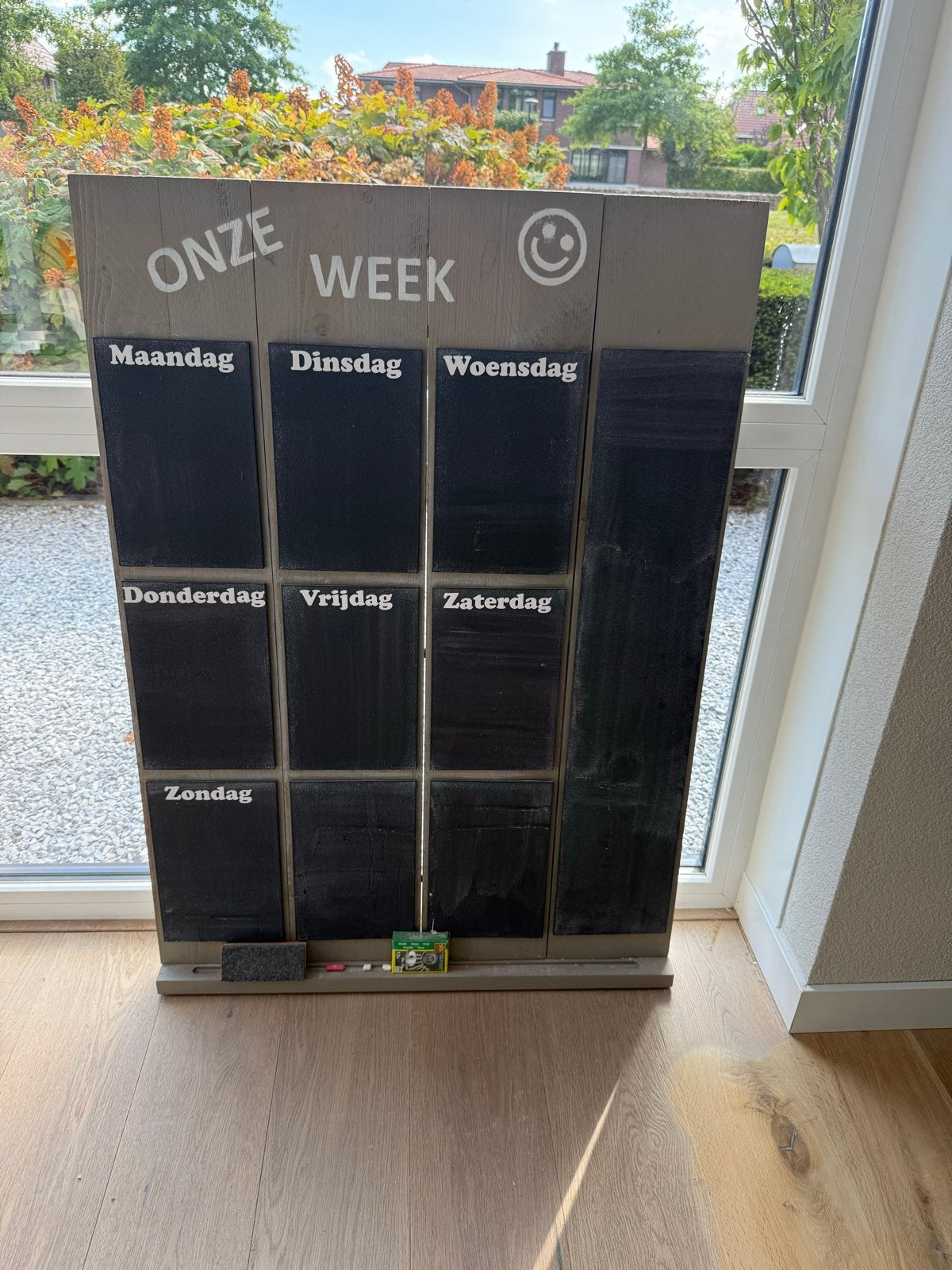 Weekplanner 80x 120 steigerhout/krijtbord, Ophalen, Krijtbord