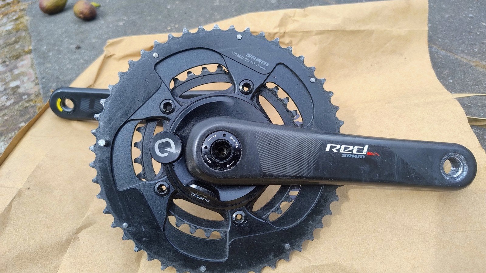 SRAM RED Quarq DZero powermeter dubbelzijdig crankstel 175mm, Fietsen en Brommers, Crankstel of Pedalen, Gebruikt, Ophalen of Verzenden